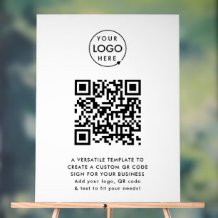 QR-code   Business Logo Professional Simple White Acryl Bord