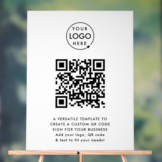 QR-code | Business Logo Professional Simple White Acryl Bord (Neutraal)
