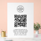 QR-code | Business Logo Professional Simple White Acryl Bord (Huwelijk)