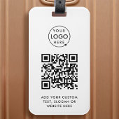 QR-code | Business Logo Professional Simple White Bagagelabel