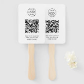 QR-code | Business Logo Professional Simple White Handwaaier (Voorkant en achterkant)
