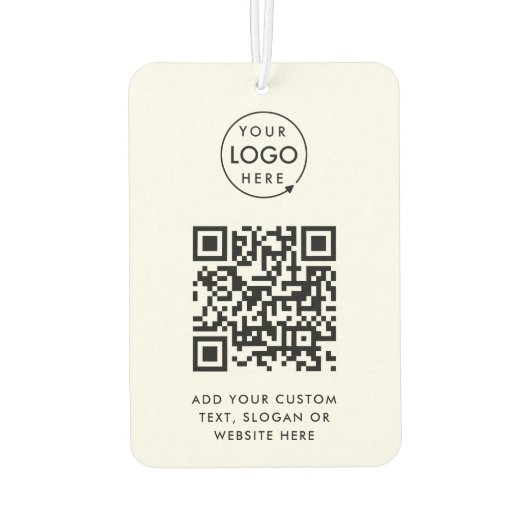 QR-code | Business Logo Professional Simple White Luchtverfrisser (Achterkant)