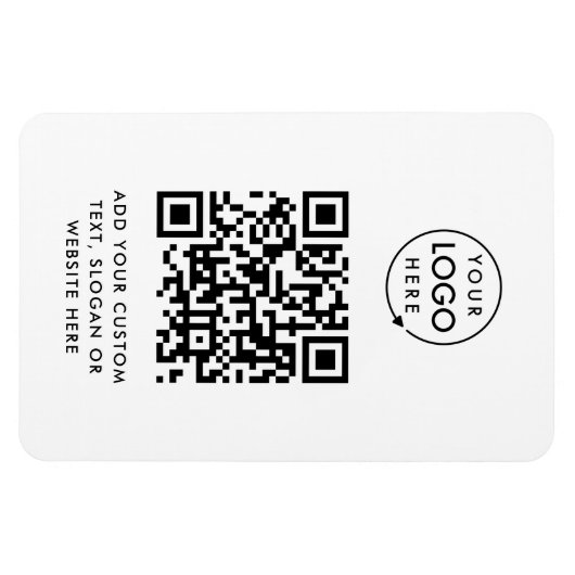 QR-code | Business Logo Professional Simple White Magneet (Horizontaal)
