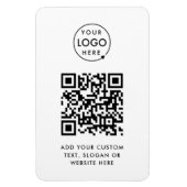 QR-code | Business Logo Professional Simple White Magneet (Verticaal)