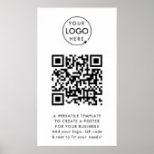 QR-code | Business Logo Professional Simple White Poster (Voorkant)