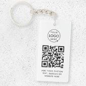 QR-code | Business Logo Professional Simple White Sleutelhanger