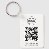 QR-code | Business Logo Professional Simple White Sleutelhanger (Voorkant)