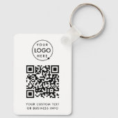 QR-code | Business Logo Professional Simple White Sleutelhanger (Achterkant)