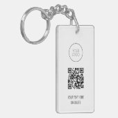 QR Code Business Logo Professional White en Black Sleutelhanger (Voorkant Links)