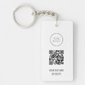 QR Code Business Logo Professional White en Black Sleutelhanger (Voorkant)