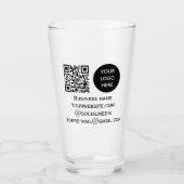 QR Code Business Logo Professional Zwart Modern Glas (Voorkant)