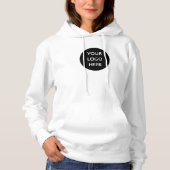 QR Code Business Logo Professional Zwart Modern Hoodie (Voorkant)