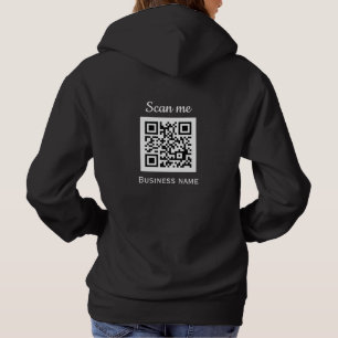 QR Code Business Logo Professional Zwart Modern Hoodie