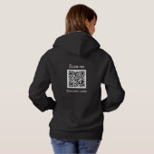 QR Code Business Logo Professional Zwart Modern Hoodie (Achterkant volledig)
