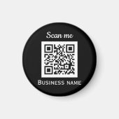 QR Code Business Logo Professional Zwart Modern Magneet (Voorkant)