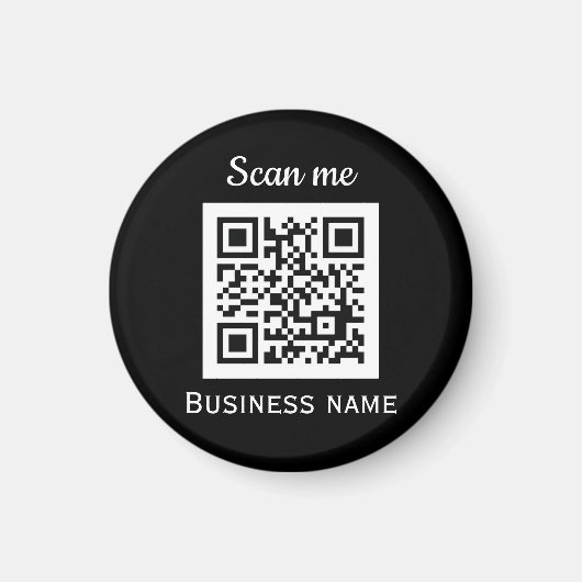 QR Code Business Logo Professional Zwart Modern Magneet (Voorkant)