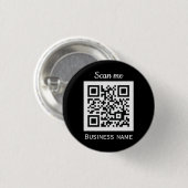 QR Code Business Logo Professional Zwart Modern Ronde Button 3,2 Cm (Voorkant /achterkant)