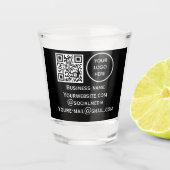 QR Code Business Logo Professional Zwart Modern Shot Glas (Voorkant)