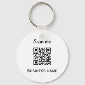 QR Code Business Logo Professional Zwart Modern Sleutelhanger (Voorkant)