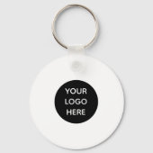 QR Code Business Logo Professional Zwart Modern Sleutelhanger (Achterkant)