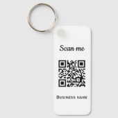 QR Code Business Logo Professional Zwart Modern Sleutelhanger (Voorkant)