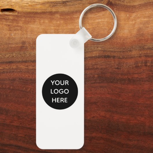 QR Code Business Logo Professional Zwart Modern Sleutelhanger (Achterkant)