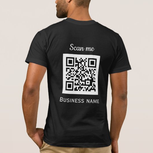 QR Code Business Logo Professional Zwart Modern T-shirt (Achterkant)