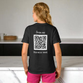 QR Code Business Logo Professional Zwart Modern T-shirt