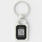 QR Code Business Logo Professional Zwart Sleutelhanger (Voorkant)