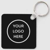QR Code Business Logo Professional Zwart Sleutelhanger (Achterkant)