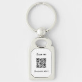 QR Code Business Logo Professional Zwart Sleutelhanger (Voorkant)