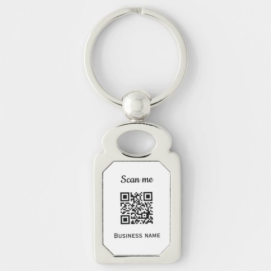 QR Code Business Logo Professional Zwart Sleutelhanger (Voorkant)