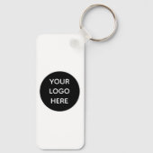 QR Code Business Logo Professional Zwart Sleutelhanger (Achterkant)