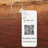 QR Code Business Logo Professional Zwart Sleutelhanger (Voorkant)