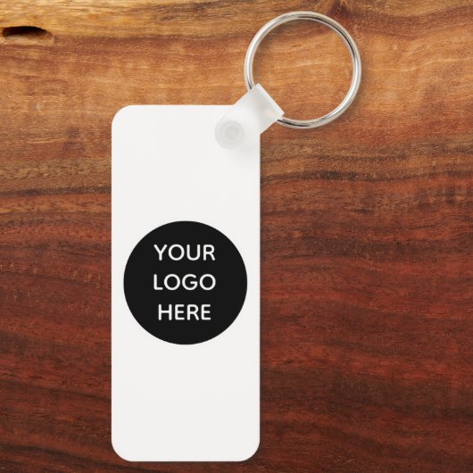 QR Code Business Logo Professional Zwart Sleutelhanger (Achterkant)