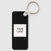 QR Code Business Logo Professional Zwart Sleutelhanger (Achterkant)