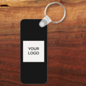 QR Code Business Logo Professional Zwart Sleutelhanger (Achterkant)
