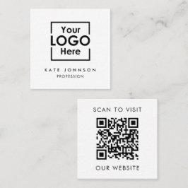 QR Code Business Logo Professional Zwart Wit Vierkante Visitekaartje
