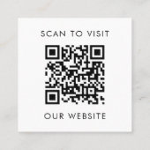 QR Code Business Logo Professional Zwart Wit Vierkante Visitekaartje (Achterkant)