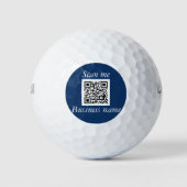 QR Code Business Logo Professioneel Blauw Modern Golfballen (Voorkant)