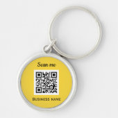 QR Code Business Logo Professioneel Geel Sleutelhanger (Voorkant)
