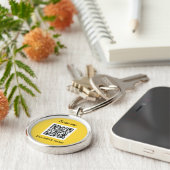 QR Code Business Logo Professioneel Geel Sleutelhanger (Zijkant)