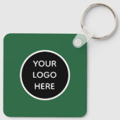 QR Code Business Logo Professioneel Groen Goud Sleutelhanger (Achterkant)