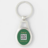 QR Code Business Logo Professioneel Groen Goud Sleutelhanger (Voorkant)