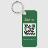 QR Code Business Logo Professioneel Groen Goud Sleutelhanger (Voorkant)