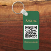 QR Code Business Logo Professioneel Groen Goud Sleutelhanger (Voorkant)