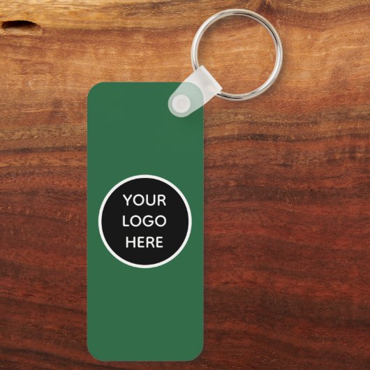 QR Code Business Logo Professioneel Groen Goud Sleutelhanger (Achterkant)