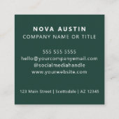 QR Code Business Logo Professioneel Modern Groen Vierkante Visitekaartje (Achterkant)