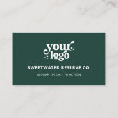 QR Code Business Logo Professioneel Modern Groen Visitekaartje (Achterkant)