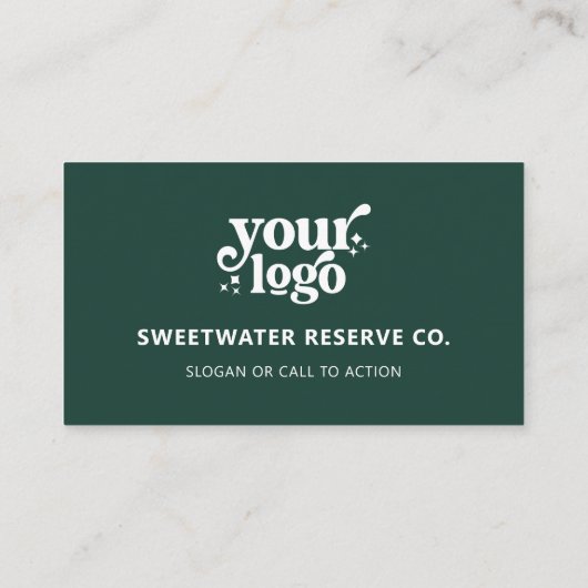 QR Code Business Logo Professioneel Modern Groen Visitekaartje (Achterkant)